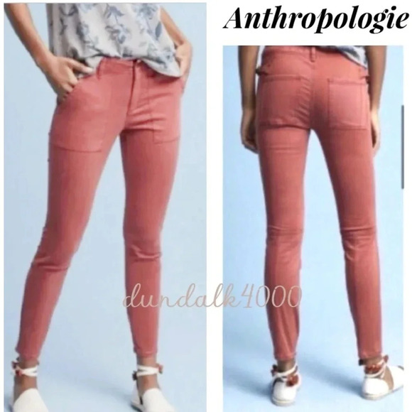Anthropologie Pants - ANTHROPOLOGIE HEI HEI SLIM UTILITY CARGO PANTS RUST 27
